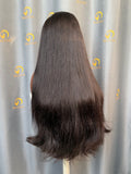 VV Double Drawn Straight Wig 4 Bundles Made #1B