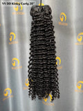 VV Double Drawn Kinky Curly Bundle Weft -#1B