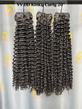 VV Double Drawn Kinky Curly Bundle Weft -#1B