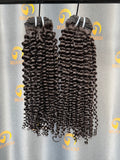 VV Double Drawn Kinky Curly Bundle Weft -#1B