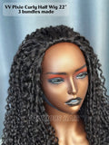 VV  Pixie Curly Half Wig  #1B