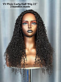 VV  Pixie Curly Half Wig  #1B