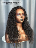 VV  Pixie Curly Half Wig  #1B
