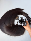 Virgin Bone Straight Double Drawn Bundle Weft - #1B