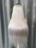 Virgin T1BGrey Straight Wig 3 Bundles Made