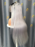 Virgin T1BGrey Straight Wig 3 Bundles Made