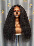 Virgin Cambodia Kinky Straight Half Wig #1B