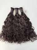 #Jet Black Water Wave Bulk Hair for Bobo Braiding