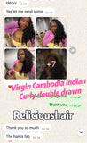 Virgin Cambodia Double Drawn India Curly Bundle