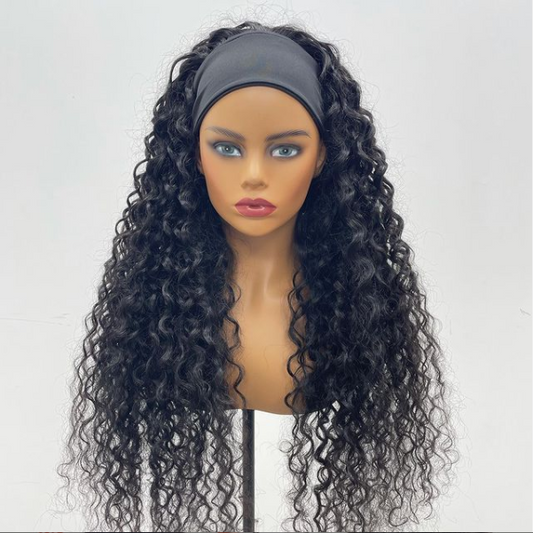Italian Curly headband wig 180% density