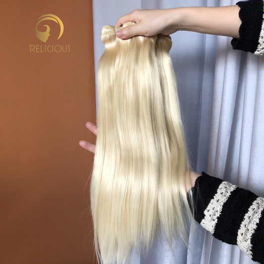 Top Virgin Hair #613 Blonde Straight Hair Extensions