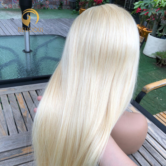 Relicious Top Virgin13x4  613 Blonde Frontal Wig Straight 180% Density