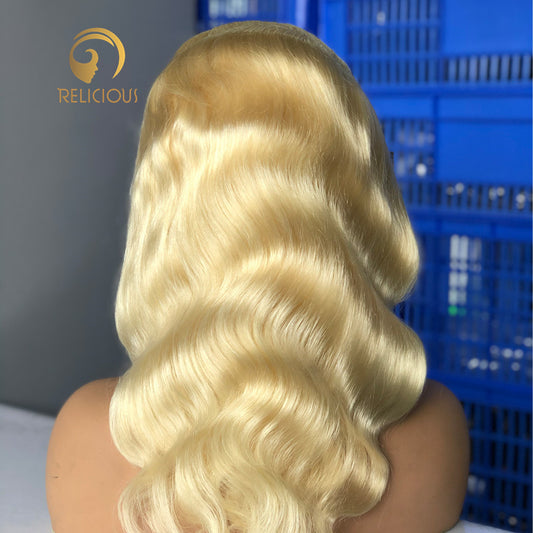 Relicious Top Virgin13x4  613 Blonde Frontal Wig bodywave 180% Density